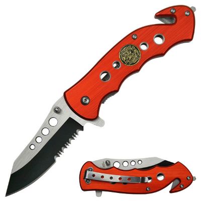 Snake Eyes Fire Fighter Spring Assisted Opening Rescue Knife