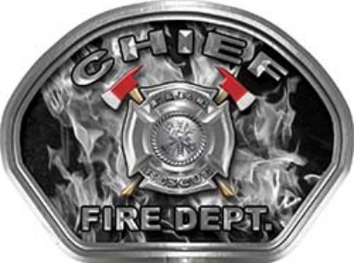 
	Chief Fire Fighter, EMS, Rescue Helmet Face Decal Reflective in Inferno Gray
