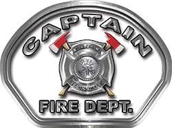  
	Captain Fire Fighter, EMS, Rescue Helmet Face Decal Reflective in White 
