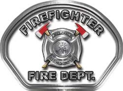  
	Firefighter Fire Fighter, EMS, Rescue Helmet Face Decal Reflective in White 
