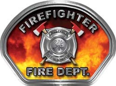  
	Firefighter Fire Fighter, EMS, Rescue Helmet Face Decal Reflective in Real Fire 
