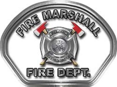  
	Fire Marshall Fire Fighter, EMS, Rescue Helmet Face Decal Reflective in White 
