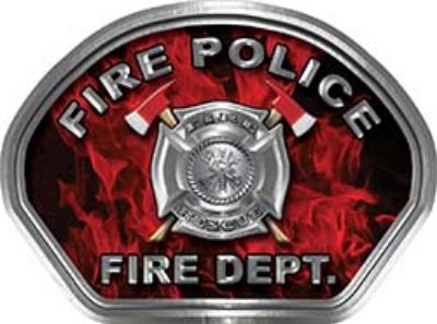  
	Fire Police Fire Fighter, EMS, Rescue Helmet Face Decal Reflective in Inferno Red 
