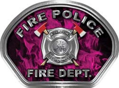  
	Fire Police Fire Fighter, EMS, Rescue Helmet Face Decal Reflective in Inferno Pink 
