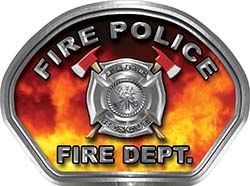  
	Fire Police Fire Fighter, EMS, Rescue Helmet Face Decal Reflective in Real Fire 
