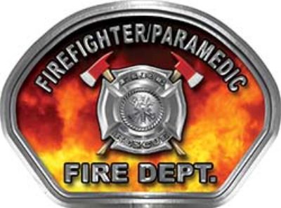  
	Firefighter PARAMEDIC Fire Fighter, EMS, Rescue Helmet Face Decal Reflective in Real Fire 
