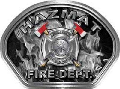  
	Hazmat Fire Fighter, EMS, Rescue Helmet Face Decal Reflective in Inferno Gray 
