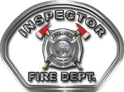  
	Inspector Fire Fighter, EMS, Rescue Helmet Face Decal Reflective in White 
