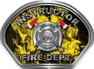  
	Instructor Fire Fighter, EMS, Rescue Helmet Face Decal Reflective in Inferno Yellow 
