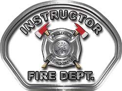  
	Instructor Fire Fighter, EMS, Rescue Helmet Face Decal Reflective in Real Fire 

