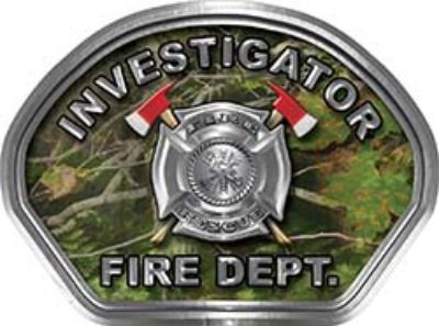  
	Investigator Fire Fighter, EMS, Rescue Helmet Face Decal Reflective in Real Camo 

