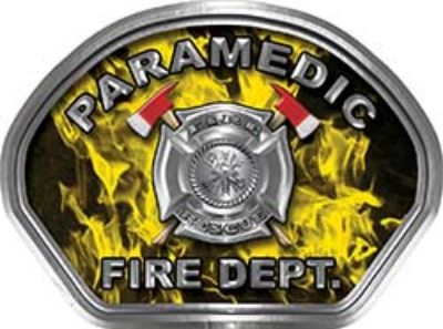  
	Paramedic Fire Fighter, EMS, Rescue Helmet Face Decal Reflective in Inferno Yellow 
