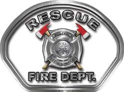  
	Rescue Fire Fighter, EMS, Rescue Helmet Face Decal Reflective in White 

