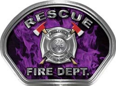  
	Rescue Fire Fighter, EMS, Rescue Helmet Face Decal Reflective in Inferno Purple 
