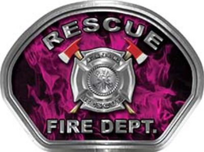  
	Rescue Fire Fighter, EMS, Rescue Helmet Face Decal Reflective in Inferno Pink 
