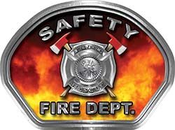  
	Safety Fire Fighter, EMS, Safety Helmet Face Decal Reflective in Real Fire 
