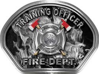  
	Training Officer Fire Fighter, EMS, Rescue Helmet Face Decal Reflective in Inferno Gray 
