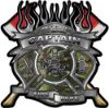 
	Fire Fighter Captain Maltese Cross Flaming Axe Decal Reflective in Camo
