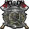
	Fire Fighter Retired Maltese Cross Flaming Axe Decal Reflective in Camo

