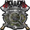 
	Fire Fighter Wife Maltese Cross Flaming Axe Decal Reflective in Camo
