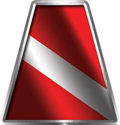 Fire Fighter, EMS, Rescue Helmet Tetrahedron Decal Reflective with Dive Flag