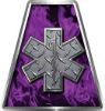 Fire Fighter, EMS, Rescue Helmet Tetrahedron Decal Reflective in Inferno Purple with Star of Life