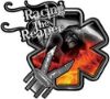
	Racing the Reaper Fire Rescue EMS Decal with Extrication Tools in Fire
