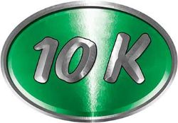 
	Oval Marathon Running Decal 10K in Green
