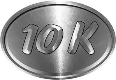 
	Oval Marathon Running Decal 10K in Silver