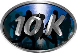 
	Oval Marathon Running Decal 10K in Blue with Runners