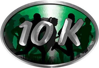 
	Oval Marathon Running Decal 10K Green with Runners