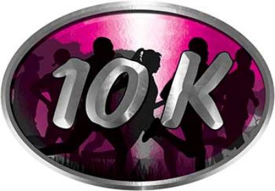 
	Oval Marathon Running Decal 10K Pink with Runners