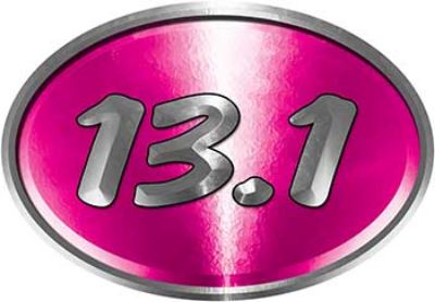 <p>Oval Marathon Running Decal 13.1 in Pink</p>