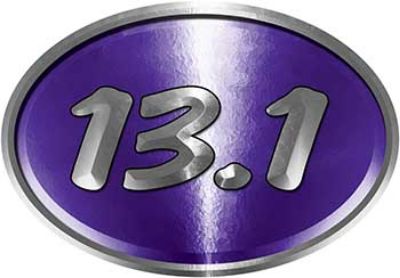 
	Oval Marathon Running Decal 13.1 in Purple