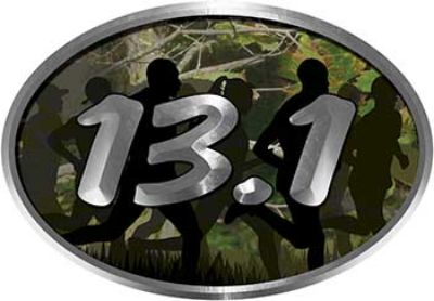 
	Oval Marathon Running Decal 13.1 in Camouflage with Runners