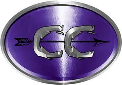 
	Oval Cross Country Distance Running Decal in Purple