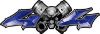 
	Twin Piston with Crazy Skull 4x4 ATV Truck or SUV Decals in Blue
