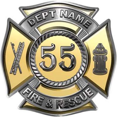 
	Personalized Fire Fighter Decal with Your Number in Gold