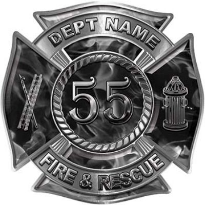 
	Personalized Fire Fighter Decal with Your Number in Gray Inferno
