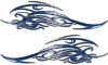 
	Tribal Scroll Style Flame Graphics with Silver Outline in Blue
