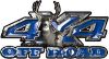 Deer Hunting Edition with Buck and Doe 4x4 ATV Truck or SUV Vehicle Decal / Sticker Kit in Blue