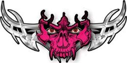 
	Tribal Wings with Skull In Pink
