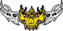 
	Tribal Wings with Skull In Yellow

