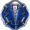 
	Firefighter EMT / EMS Maltese Cross and Star of Life Sticker / Decal in Blue
