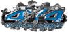 
	4x4 Cowgirl Edition Ripped Torn Metal Tear Truck Quad or SUV Sticker Set / Decal Kit in Blue
