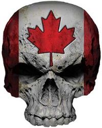 
	Skull Decal / Sticker with Canada Flag

