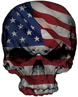 
	Skull Decal / Sticker with American Flag
