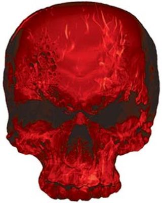 
	Skull Decal / Sticker with Red Inferno Flames
