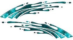 
	Striped Paint Graphic Decal Set in Inferno Teal
