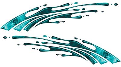 
	Striped Paint Graphic Decal Set in Inferno Teal
